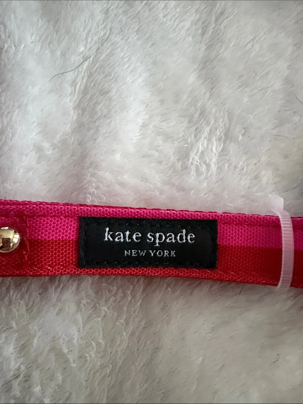 Kate Spade NWT Hot Pink & Red Striped Dog Leash with Gold-tone Hardware, 54”